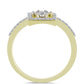Inel din Argint 925 Placat cu Aur ( 2.74 grame ) cu Diamant Alb și Topaz Alb 0.39 Carate