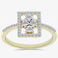 Inel din Argint 925 Placat cu Aur ( 2.74 grame ) cu Diamant Alb și Topaz Alb 0.39 Carate