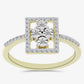 Inel din Argint 925 Placat cu Aur ( 2.74 grame ) cu Diamant Alb și Topaz Alb 0.39 Carate