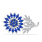 Broşă din Argint 925 ( 5.59 grame ) cu Safir Albastru Australian și Topaz Alb 4.12 Carate