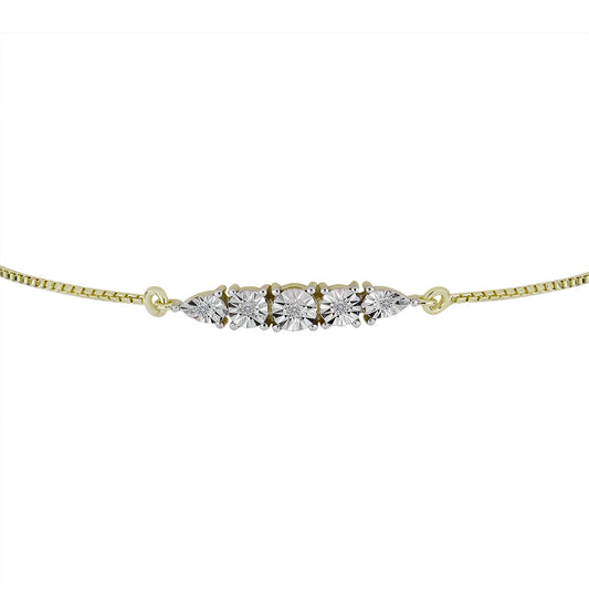 Brățară din Argint 925 Placat cu Aur ( 3.06 grame ) cu Diamant Alb 0.04 Carate