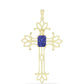Cruce Pandantiv din Argint 925 Placat cu Aur ( 3.34 grame ) cu Drusă Violet 1.52 Carate