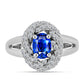 Inel din Argint 925 ( 4.23 grame ) cu Safir Albastru Australian și Topaz Alb 1.74 Carate
