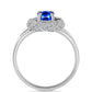 Inel din Argint 925 ( 4.23 grame ) cu Safir Albastru Australian și Topaz Alb 1.74 Carate