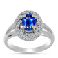 Inel din Argint 925 ( 4.23 grame ) cu Safir Albastru Australian și Topaz Alb 1.74 Carate