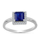 Inel din Argint 925 ( 2.52 grame ) cu Safir Albastru Australian și Topaz Alb 1.66 Carate