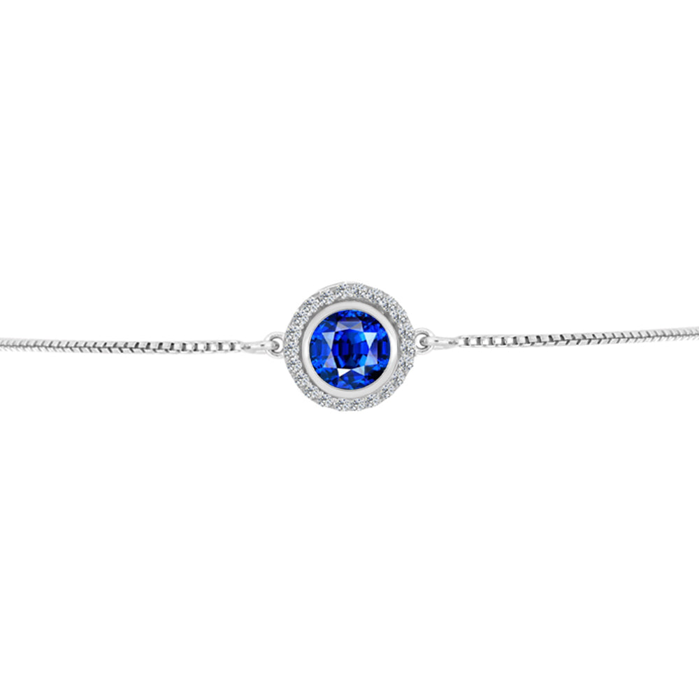 Brățară din Argint 925 ( 2.89 grame ) cu Safir Albastru Australian și Topaz Alb 1.31 Carate