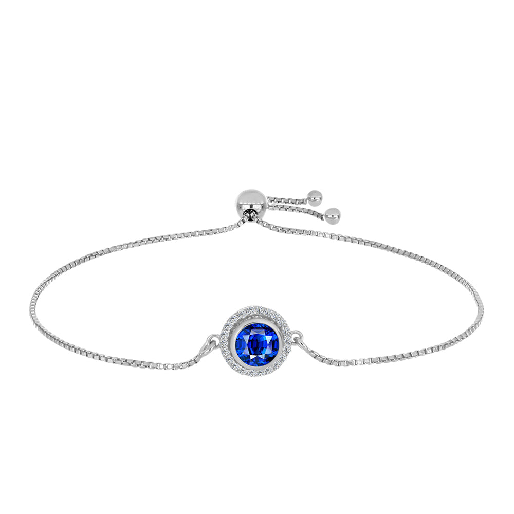Brățară din Argint 925 ( 2.89 grame ) cu Safir Albastru Australian și Topaz Alb 1.31 Carate