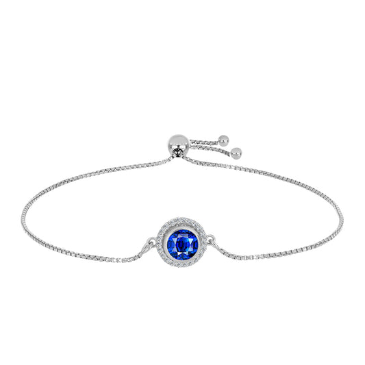 Brățară din Argint 925 ( 2.89 grame ) cu Safir Albastru Australian și Topaz Alb 1.31 Carate