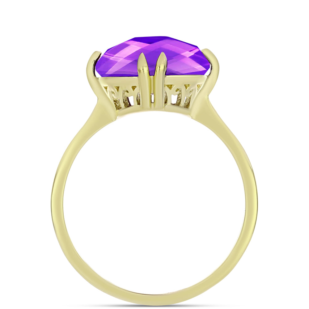 Inel din Argint 925 Placat cu Aur ( 2.76 grame ) cu Agat Violet 7.36 Carate