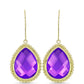 Cercei din Argint 925 Placat cu Aur ( 5.84 grame ) cu Agat Violet 13.61 Carate