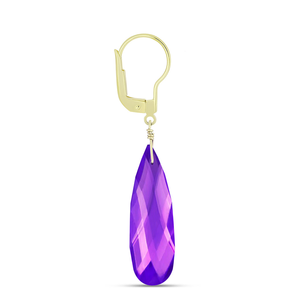Cercei din Argint 925 Placat cu Aur ( 1.03 grame ) cu Agat Violet 24.94 Carate