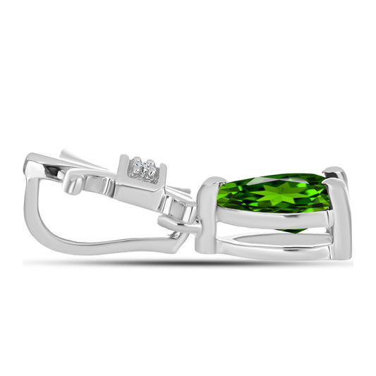 Pandantiv din Argint 925 ( 0.86 grame ) cu Cromdiopsid și Topaz Alb 0.71 Carate
