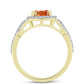 Inel din Argint 925 Placat cu Aur ( 3.55 grame ) cu Piatra Soarelui Oregon și Topaz Alb 2.19 Carate