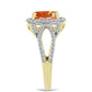 Inel din Argint 925 Placat cu Aur ( 3.55 grame ) cu Piatra Soarelui Oregon și Topaz Alb 2.19 Carate