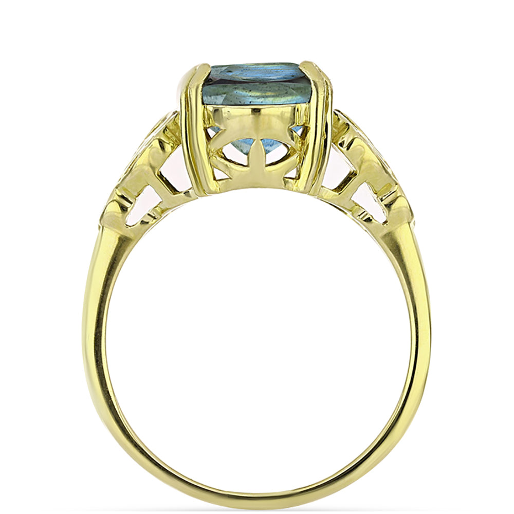 Inel din Argint 925 Placat cu Aur ( 4.65 grame ) cu Labradorit 6.55 Carate 2 