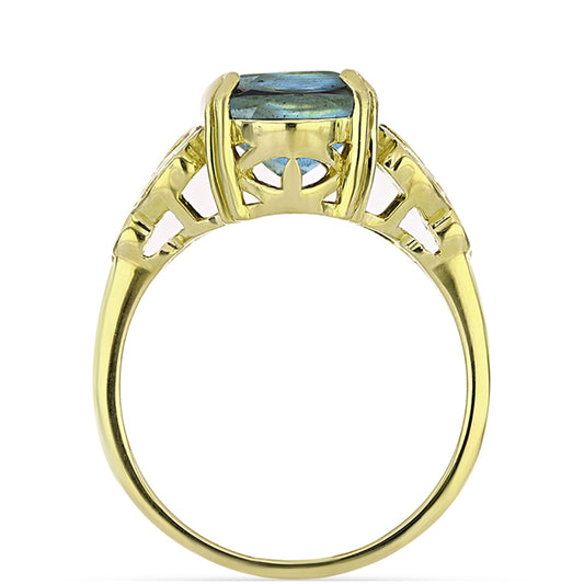 Inel din Argint 925 Placat cu Aur ( 4.65 grame ) cu Labradorit 6.55 Carate