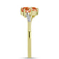 Inel din Argint 925 Placat cu Aur ( 1.7 grame ) cu Piatra Soarelui Oregon și Topaz Alb 0.92 Carate