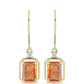 Cercei din Argint 925 Placat cu Aur ( 2.11 grame ) cu Piatra Soarelui Oregon și Topaz Alb 2.75 Carate
