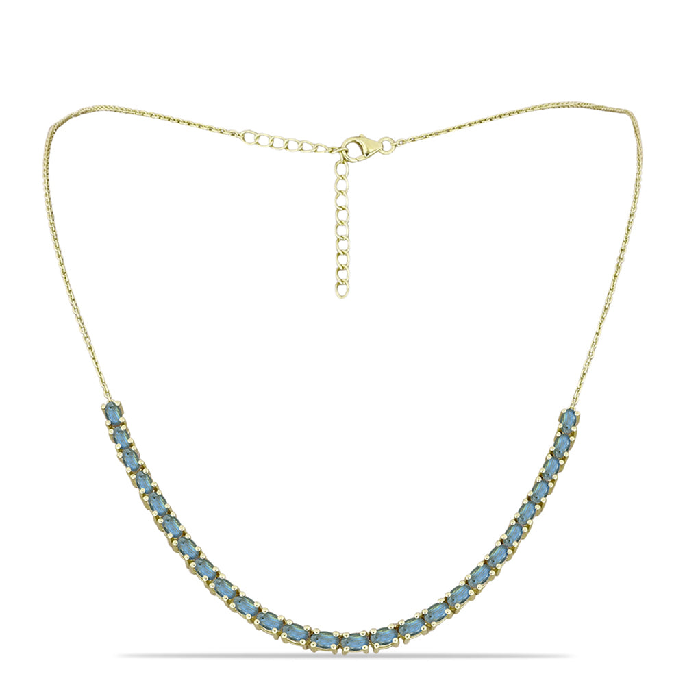 Colier din Argint 925 Placat cu Aur ( 8.04 grame ) cu Labradorit 6.36 Carate