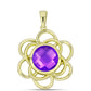 Pandantiv din Argint 925 Placat cu Aur ( 3.94 grame ) cu Agat Violet 2.42 Carate