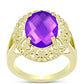 Inel din Argint 925 Placat cu Aur ( 4.24 grame ) cu Agat Violet 4.71 Carate