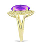 Inel din Argint 925 Placat cu Aur ( 4.24 grame ) cu Agat Violet 4.71 Carate