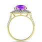 Inel din Argint 925 Placat cu Aur ( 4.09 grame ) cu Agat Violet și Topaz Alb 4.74 Carate