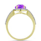 Inel din Argint 925 Placat cu Aur ( 2.63 grame ) cu Agat Violet și Topaz Alb 2.56 Carate