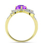 Inel din Argint 925 Placat cu Aur ( 3.22 grame ) cu Agat Violet și Topaz Alb 2.88 Carate