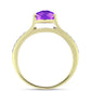Inel din Argint 925 Placat cu Aur ( 3.46 grame ) cu Agat Violet și Topaz Alb 2.12 Carate