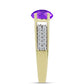 Inel din Argint 925 Placat cu Aur ( 3.46 grame ) cu Agat Violet și Topaz Alb 2.12 Carate