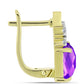 Cercei din Argint 925 Placat cu Aur ( 4.05 grame ) cu Agat Violet și Topaz Alb 4.72 Carate