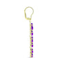 Cercei din Argint 925 Placat cu Aur ( 7.41 grame ) cu Agat Violet și Topaz Alb 7.25 Carate