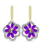 Cercei din Argint 925 Placat cu Aur ( 7.37 grame ) cu Agat Violet și Topaz Alb 4.44 Carate