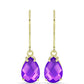 Cercei din Argint 925 Placat cu Aur ( 1.76 grame ) cu Agat Violet 3.51 Carate
