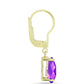 Cercei din Argint 925 Placat cu Aur ( 1.76 grame ) cu Agat Violet 3.51 Carate