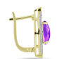 Cercei din Argint 925 Placat cu Aur ( 5.44 grame ) cu Agat Violet și Topaz Alb 4.87 Carate