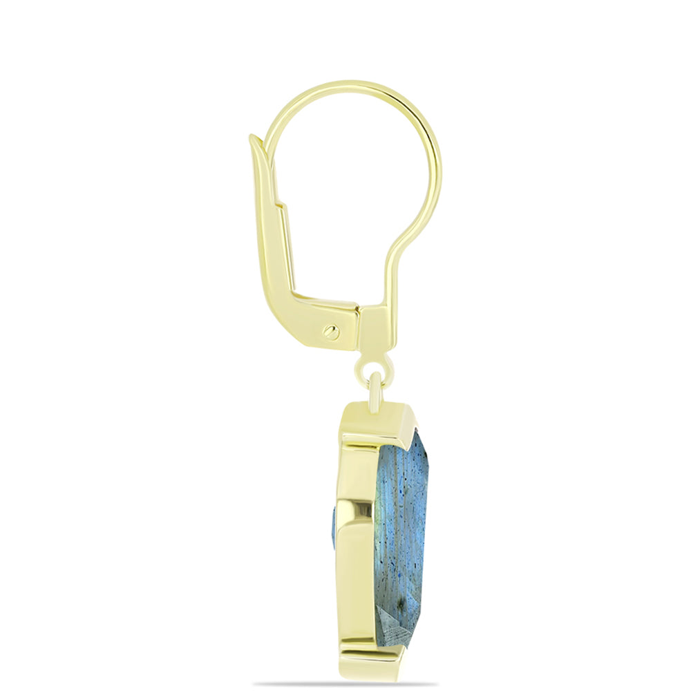 Cercei din Argint 925 Placat cu Aur ( 3.2 grame ) cu Labradorit 8.38 Carate 2 