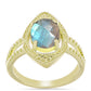 Inel din Argint 925 Placat cu Aur ( 4.49 grame ) cu Labradorit 2.2 Carate
