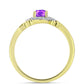 Inel din Argint 925 Placat cu Aur ( 2.59 grame ) cu Agat Violet și Topaz Alb 0.66 Carate