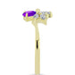 Inel din Argint 925 Placat cu Aur ( 2.24 grame ) cu Agat Violet și Topaz Alb 0.9 Carate