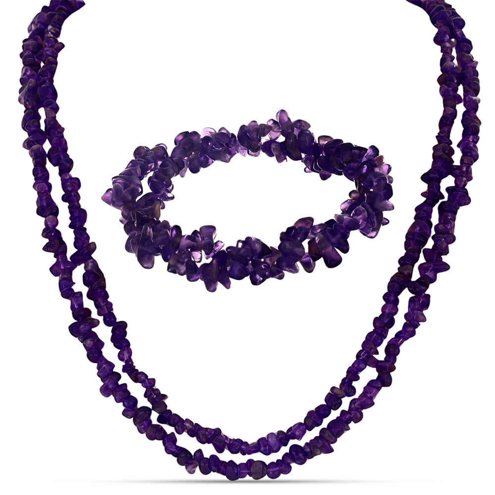 Set din Pepită ( 74.97 grame ) cu Agat Violet 374.83 Carate ( Colier+Brățară ) 1 