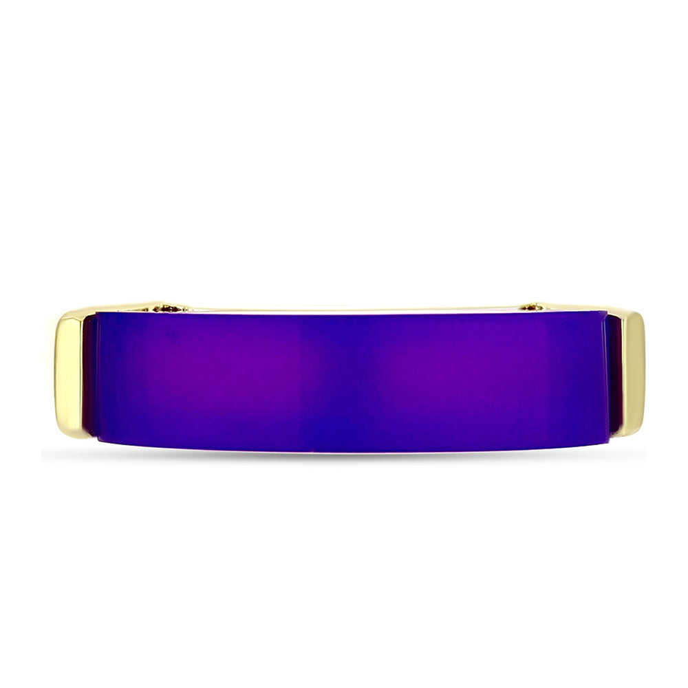Inel din Argint 925 Placat cu Aur ( 3.71 grame ) cu Agat Violet 6.14 Carate 2 