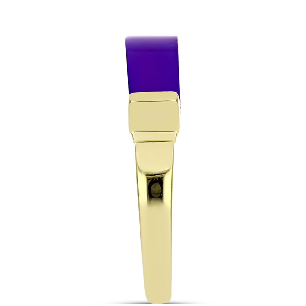 Inel din Argint 925 Placat cu Aur ( 3.71 grame ) cu Agat Violet 6.14 Carate