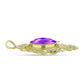 Pandantiv din Argint 925 Placat cu Aur ( 7.32 grame ) cu Agat Violet și Topaz Alb 7.54 Carate