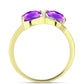 Inel din Argint 925 Placat cu Aur ( 2.45 grame ) cu Agat Violet și Topaz Alb 1.35 Carate