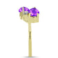 Inel din Argint 925 Placat cu Aur ( 2.45 grame ) cu Agat Violet și Topaz Alb 1.35 Carate