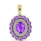 Pandantiv din Argint 925 Placat cu Aur ( 2.26 grame ) cu Agat Violet și Ametist Marocan 2.42 Carate