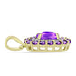 Pandantiv din Argint 925 Placat cu Aur ( 2.26 grame ) cu Agat Violet și Ametist Marocan 2.42 Carate